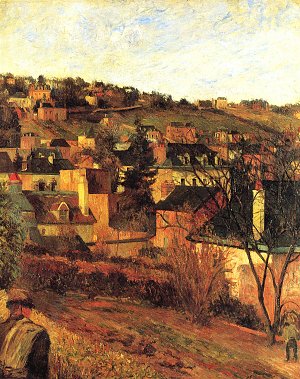 Blaue Daecher bei Rouen Kunstdruck