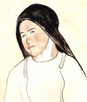 Kopf eines Bauernmaedchens Kunstdruck