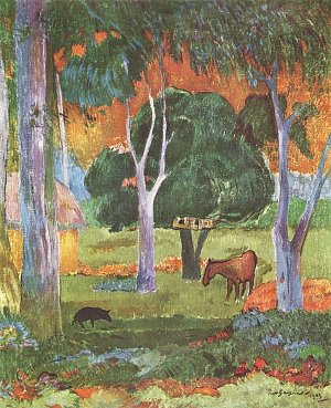 Landschaft auf La Dominique Kunstdruck