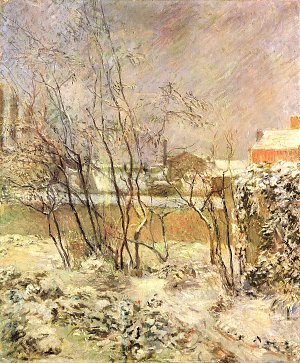 Schnee in der Rue Carcel Kunstdruck