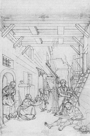 Bäuerliche Genreszene Kunstdruck