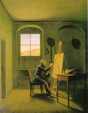 Caspar David Friedrich in seinem Atelier Kunstdruck
