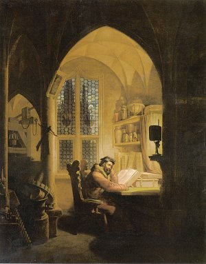 Faust im Studierzimmer Kunstdruck