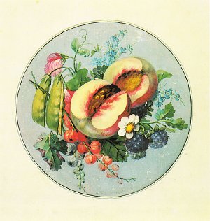 Fruchtstücke im Kreis Kunstdruck