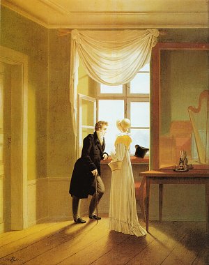Paar am Fenster Kunstdruck
