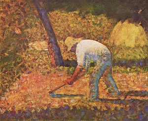 Bauer mit Hacke Kunstdruck