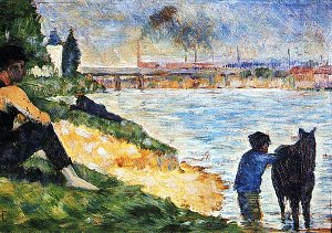 Ein Badeplatz in Asnieres Studie Kunstdruck