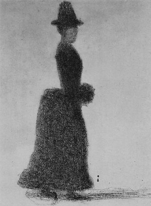 Frau mit Muff Kunstdruck