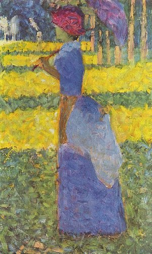 Frau mit Sonnenschirm Kunstdruck
