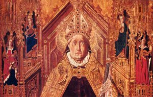 Hl Dominikus mit Kardinaltugenden Kunstdruck