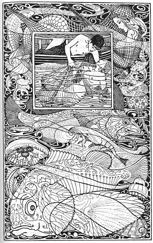 Der Fischer und das Meermadchen Kunstdruck