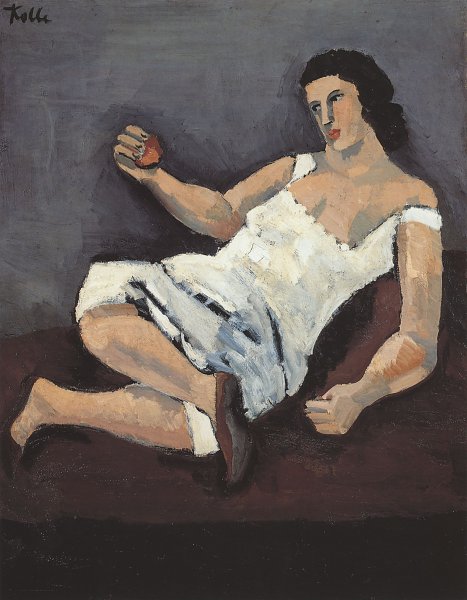 Liegende Frau mit Frucht