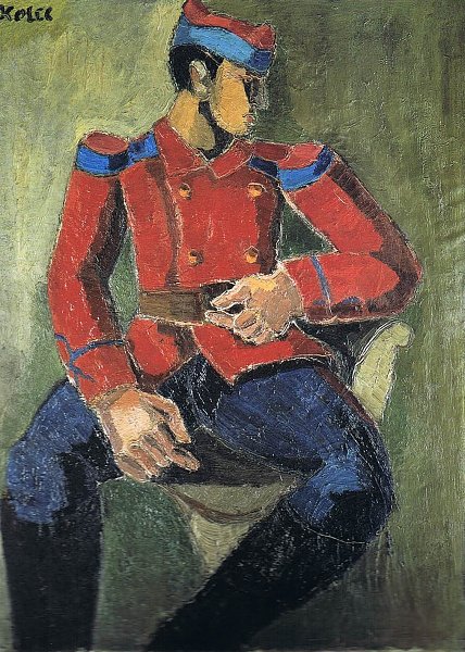 Sitzender Soldat