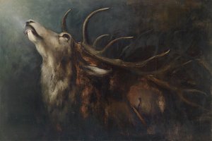 Sterbender Hirsch Kunstdruck
