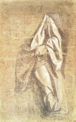 Gewandstudie fuer eine stehende Figur in Frontalansicht 2 Kunstdruck