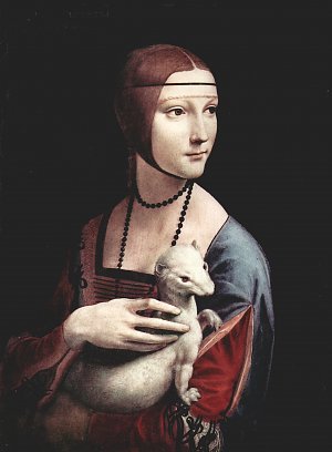 Portrait einer Dame mit Hermelin Kunstdruck