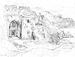 Kloster und Kuestenlandschaft bei Amalfi Kunstdruck
