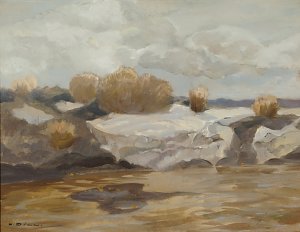 Schneeschmelze an der Amper Kunstdruck
