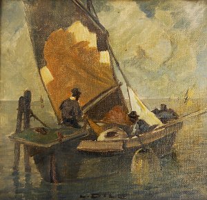 Venezianisches Fischerboot Kunstdruck