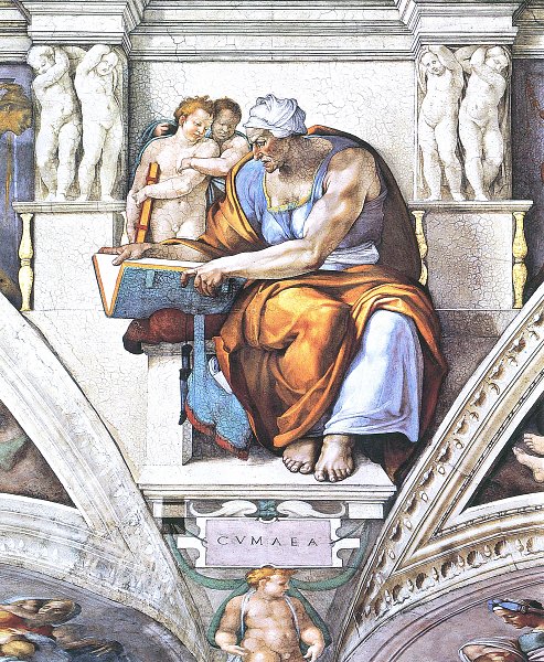 Sixtinische Kapelle Sibyllen und Propheten Die Kumaeische Sibylle