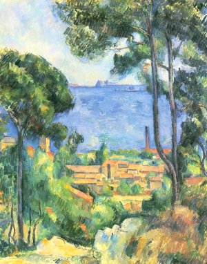 Blick auf L Estaque und das Chateaux d If Kunstdruck