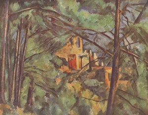Das Chateau Noir hinter Baeumen Kunstdruck