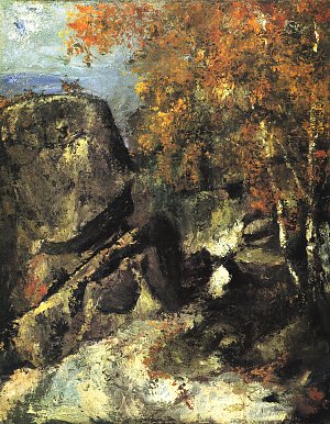 Felsen im Wald von Fontainebleau Kunstdruck