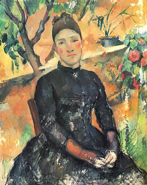 Portrait der madame Cezanne im Gewaechshaus Kunstdruck
