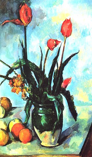 Stillleben Vase mit Tulpen Kunstdruck