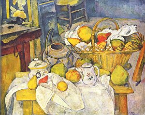 Stillleben mit Fruechtekorb Kunstdruck