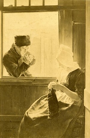 Plauderstunde 1887 Kunstdruck