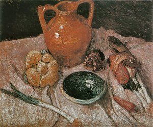 Stilleben mit gelbem Krug Kunstdruck
