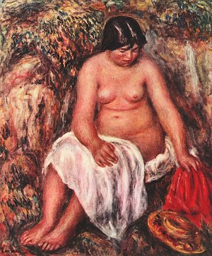 Akt mit Strohhut Kunstdruck