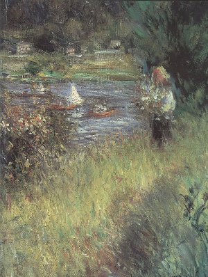 Die Seine in Chatou Detail Kunstdruck