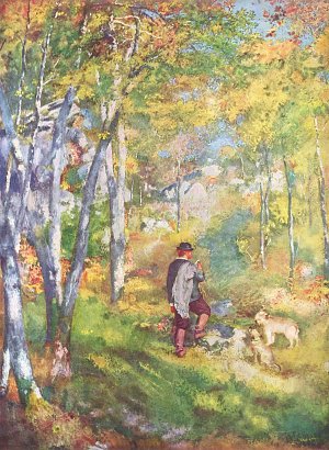 Junger Mann im Wald von Fontainebleu Kunstdruck