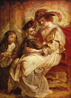 Helene Fourment mit zweien ihrer Kinder Kunstdruck