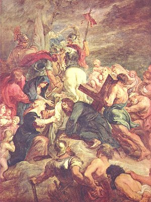 Kreuztragung Christi Kunstdruck