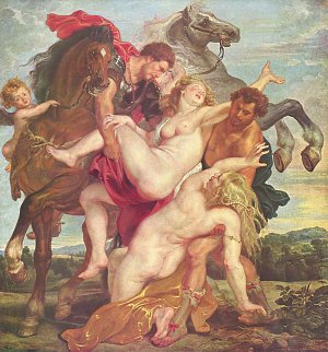 Raub der Toechter des Leukippos Kunstdruck