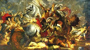 Sieg und Tod des Konsuls Decius Mus in der Schlacht Kunstdruck