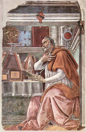 Hl Augustinus in betrachtendem Gebet Kunstdruck