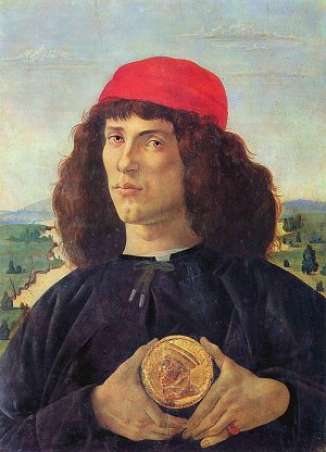 Portrait eines Mannes mit der Medaille Cosimos Kunstdruck