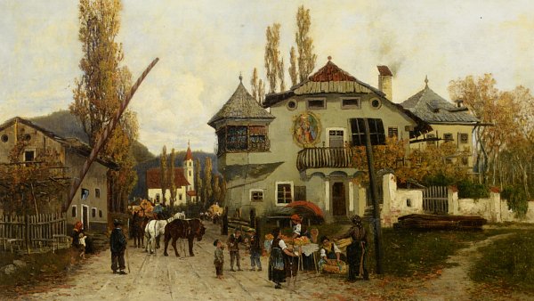 Orangenverkäuferinnen in Brixen