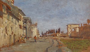 Römisches Capriccio mit Titusbogen Kunstdruck