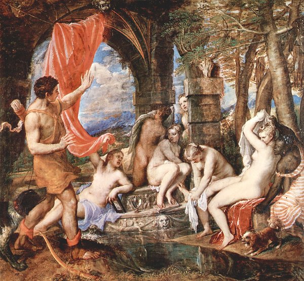 Aktaion ueberrascht Diana beim Bade