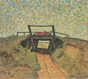 Landschaft mit kleiner Brücke Kunstdruck