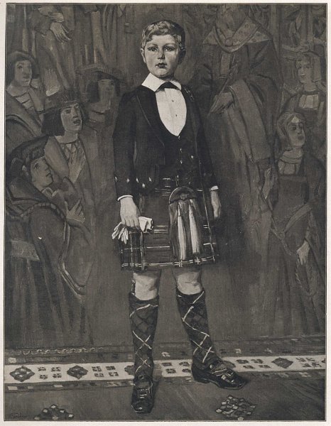 Schottenjunge im roten Kilt
