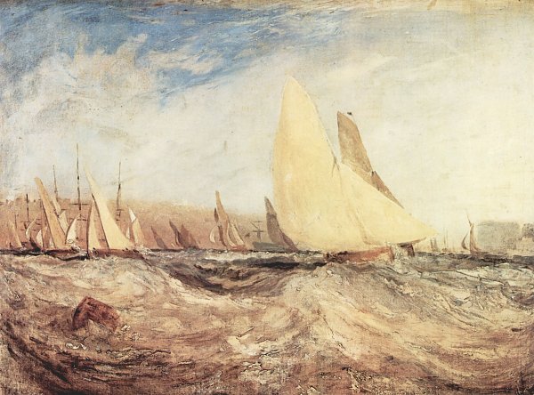 Die Regatta segelt luvwaerts