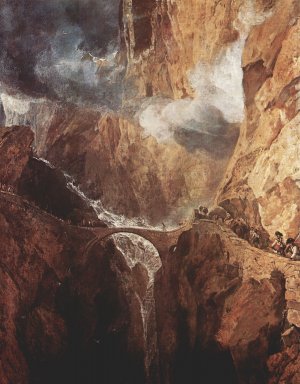 Die Teufelsbruecke von St Gotthard Kunstdruck