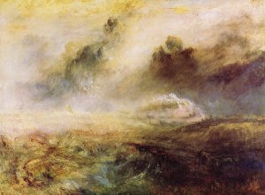 Rauhes Meer mit Schiffbruch Kunstdruck