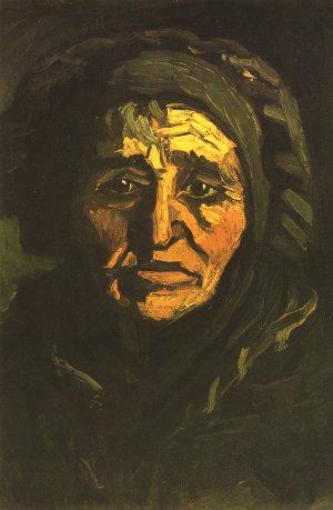 Baeuerin mit gruenlicher Haube Kunstdruck